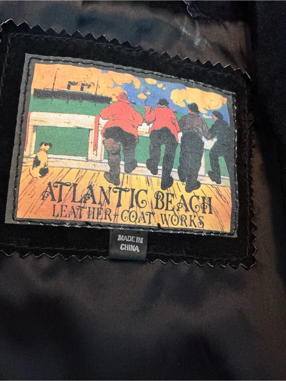 NWT Atlantic Beach Suede Leather Jacket Small Black Yellow Lace Up Western Boho